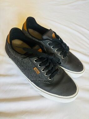 Vans Preppy Denim Black Office Sneakers Broken-In